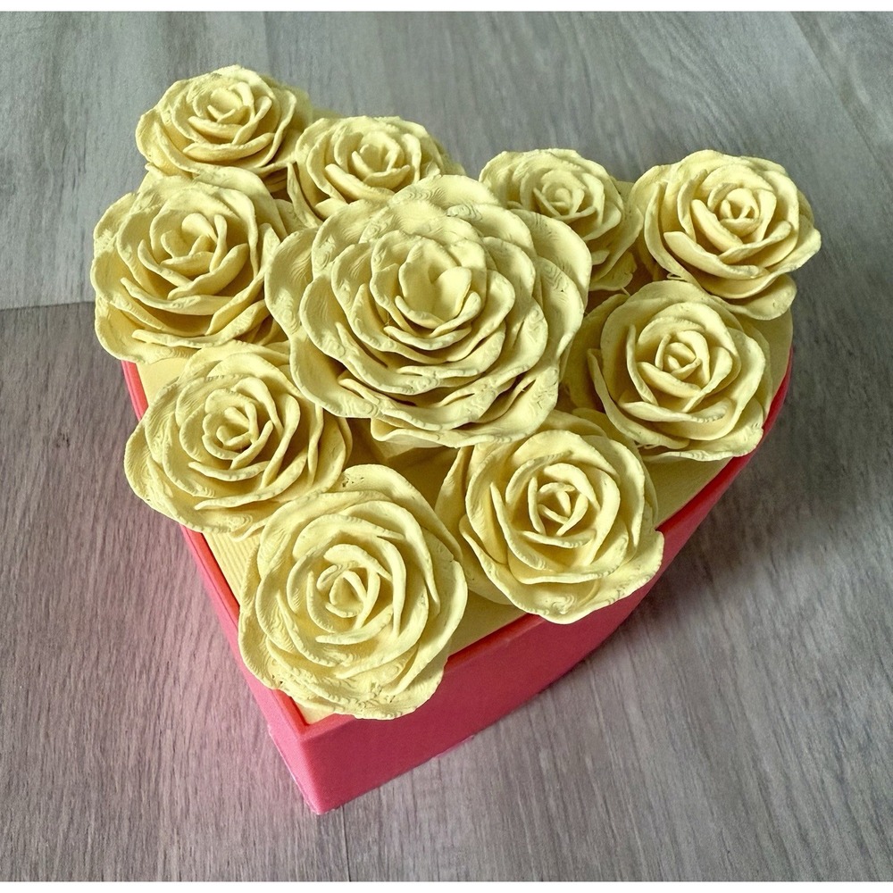 Roses Heart Container Valentine's Day 3D‎ printed jewelry box gift